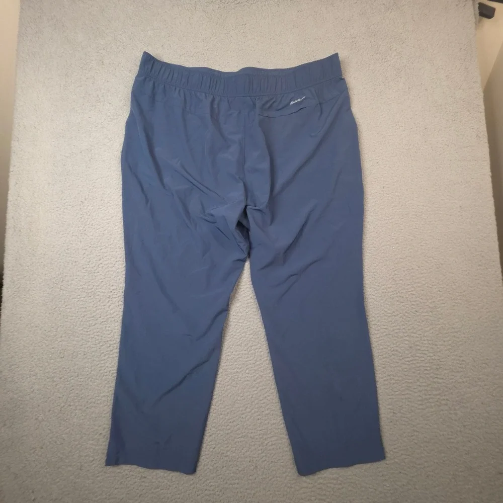 Eddie Bauer Pants Womens XXL Blue Hiking‎ Travel Elastic Waist 42 Straight Leg